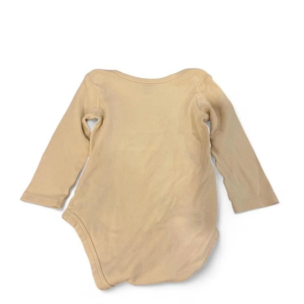 Gerber Baby Game Day Football Long Sleeve Bodysuit Tan 12 Months